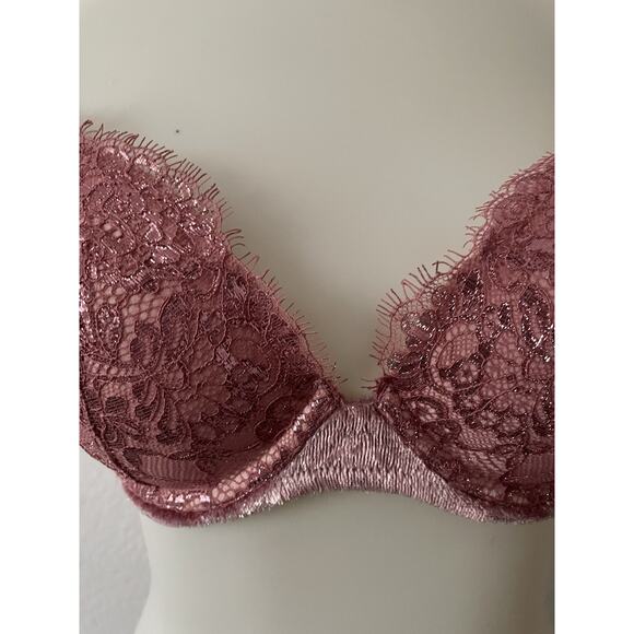 Victoria's Secret Bra Lingerie Push Up Lace Eyelash Velvet - Picture 2 of 11